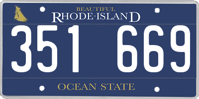 RI license plate 351669