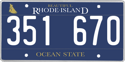 RI license plate 351670