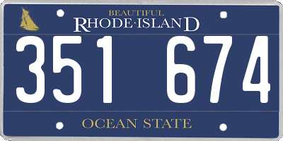 RI license plate 351674
