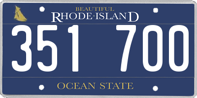 RI license plate 351700