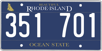 RI license plate 351701