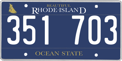 RI license plate 351703