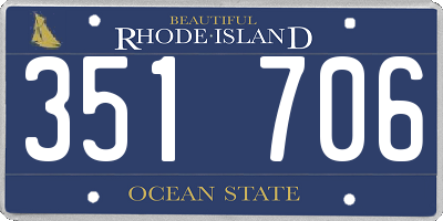 RI license plate 351706