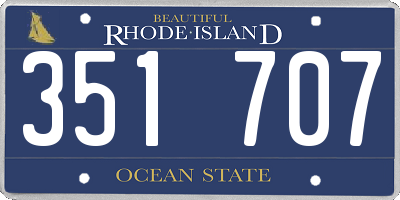 RI license plate 351707