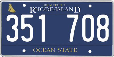 RI license plate 351708