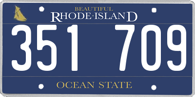 RI license plate 351709