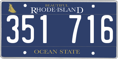 RI license plate 351716