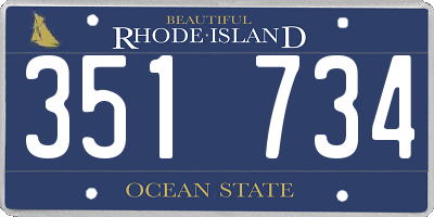RI license plate 351734