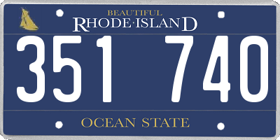 RI license plate 351740