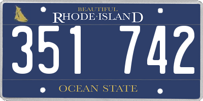 RI license plate 351742