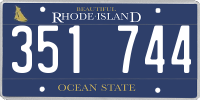 RI license plate 351744
