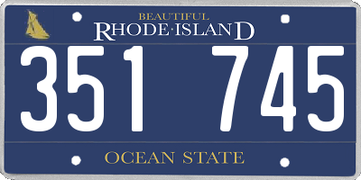 RI license plate 351745