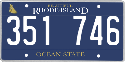 RI license plate 351746