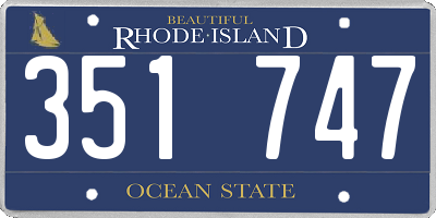 RI license plate 351747