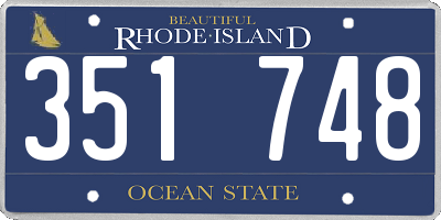 RI license plate 351748