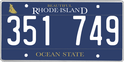 RI license plate 351749
