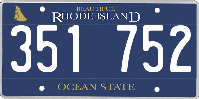 RI license plate 351752