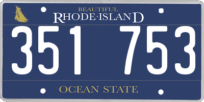 RI license plate 351753