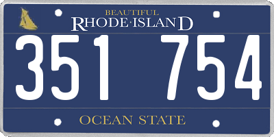 RI license plate 351754