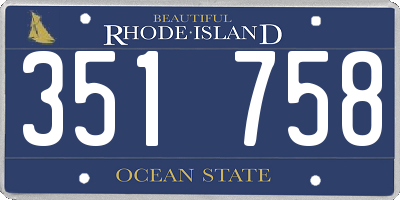 RI license plate 351758