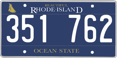 RI license plate 351762