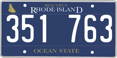 RI license plate 351763