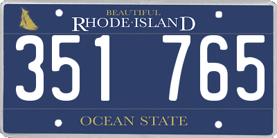 RI license plate 351765