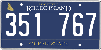 RI license plate 351767