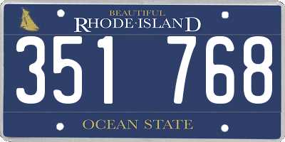 RI license plate 351768