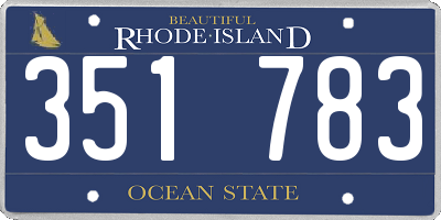RI license plate 351783