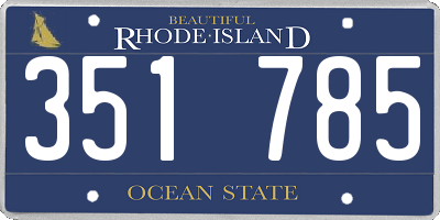 RI license plate 351785