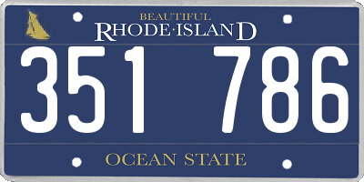 RI license plate 351786