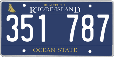 RI license plate 351787