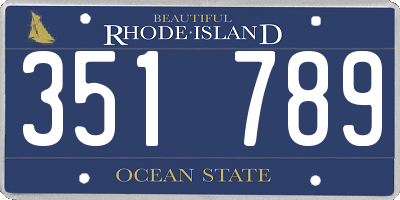 RI license plate 351789