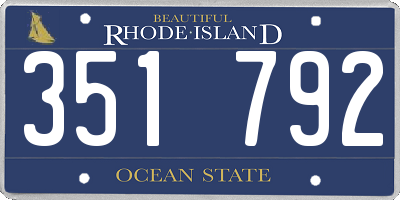 RI license plate 351792