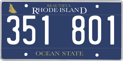 RI license plate 351801