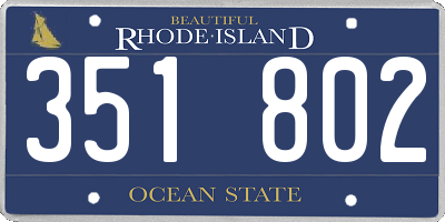 RI license plate 351802
