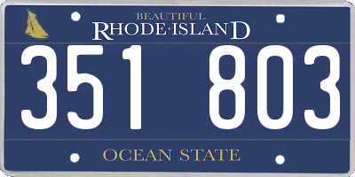 RI license plate 351803