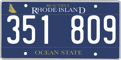 RI license plate 351809