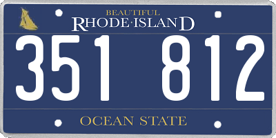 RI license plate 351812