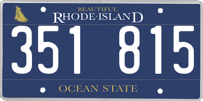 RI license plate 351815