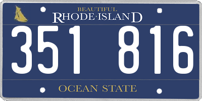 RI license plate 351816