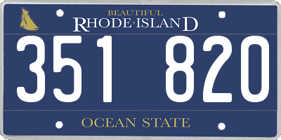 RI license plate 351820