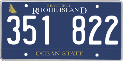 RI license plate 351822