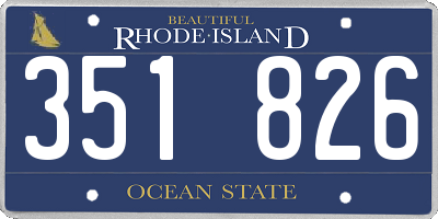 RI license plate 351826