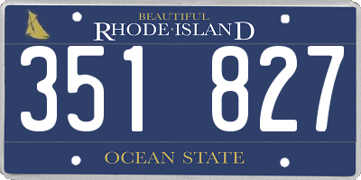 RI license plate 351827