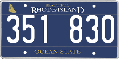 RI license plate 351830