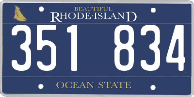 RI license plate 351834