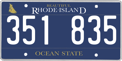 RI license plate 351835