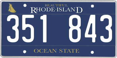 RI license plate 351843